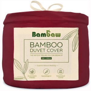 Bambusowa Poszewka Pościel Burgundowa Bambaw Wegański Jedwab