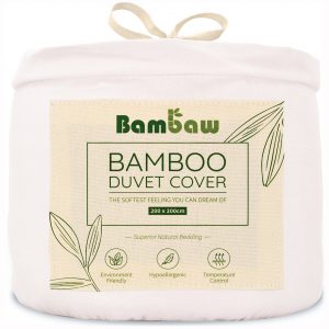 Pościel Bambusowa Biała Bambaw Poszewka Jedwab Wegański Bambaw 200x200
