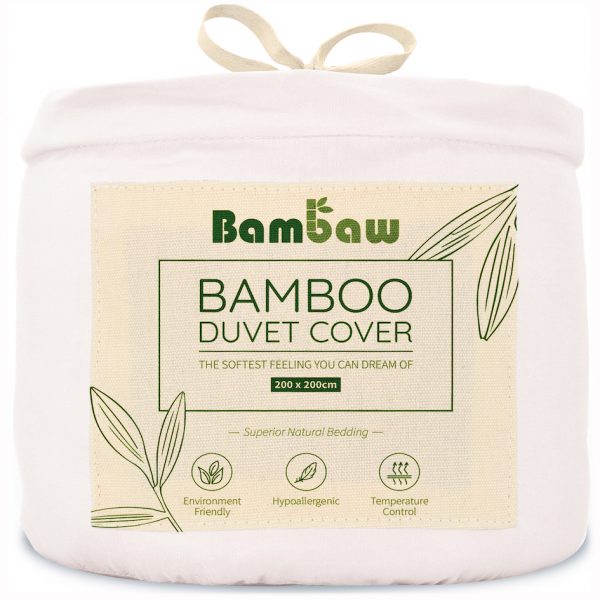 Pościel Bambusowa Biała Bambaw Poszewka Jedwab Wegański Bambaw 200x200