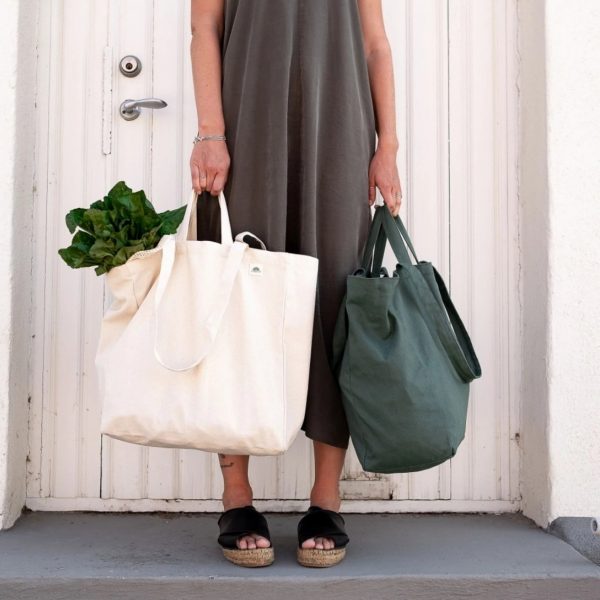 Bawełniana torba zielona na zakupy