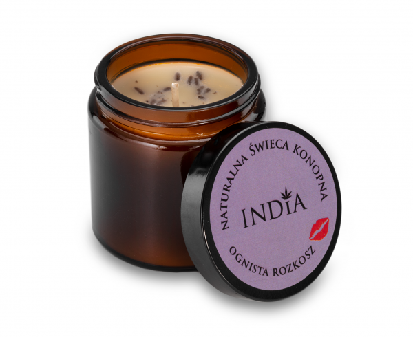 India Cosmetics, Świeca Konopna Ognista Rozkosz, 90 g
